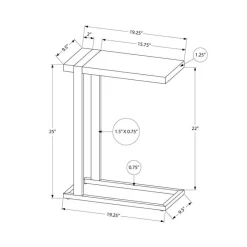 Monarch Side table / c table - thick-panel top / rectangular - 25