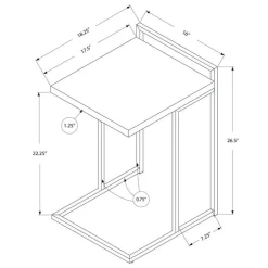 Monarch Side table / c table - thick-panel top / wide / rectangular - 25