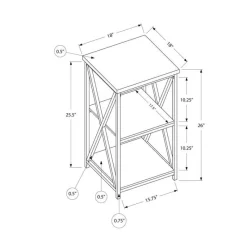 Monarch Side table / nightstand - 3 tiers / 2 shelves / square - 26"h - wood-loo -