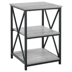 Monarch Side table / nightstand - 3 tiers / 2 shelves / square - 26