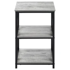 Monarch Side table / nightstand - 3 tiers / 2 shelves / square - 26
