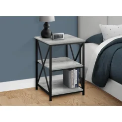 Monarch Side table / nightstand - 3 tiers / 2 shelves / square - 26