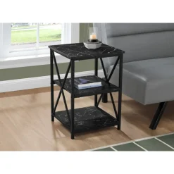 Monarch Side table / nightstand - 3 tiers / 2 shelves / square - 26