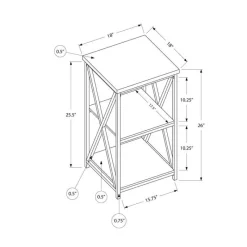 Monarch Side table / nightstand - 3 tiers / 2 shelves / square - 26