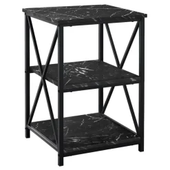 Monarch Side table / nightstand - 3 tiers / 2 shelves / square - 26