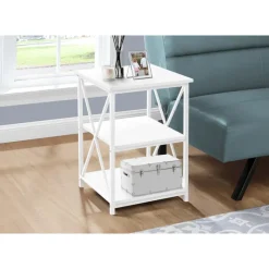 Monarch Side table / nightstand - 3 tiers / 2 shelves / square - 26