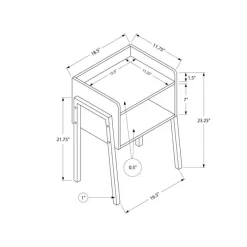 Monarch Side table / nightstand - tray top / 1 storage cubby / rectangular - 23"h - b -