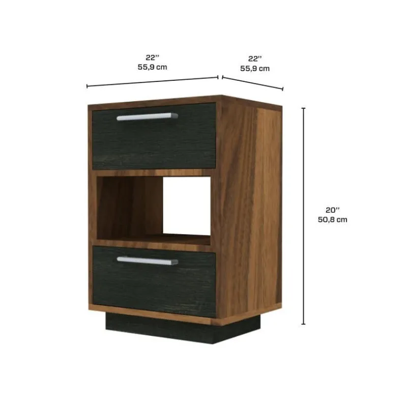 MEQ Side Table - Slate and Walnut