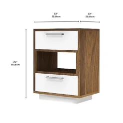 MEQ Side Table - White and Walnut