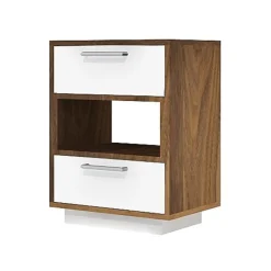MEQ Side Table - White and Walnut