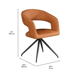 Sintered Stone Table and 4 Kitchen Armchairs - Pumpkin Orange