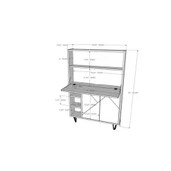 Nexera Slim Secretary Desk, Nutmeg And Charcoal Grey -