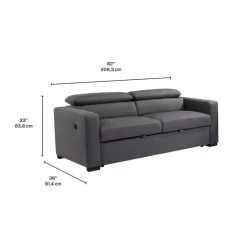 Sofa Bed with USB Port and Adjustable Headrests