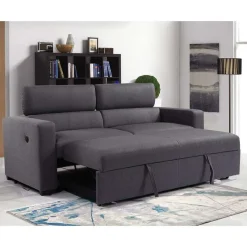 Sofa Bed with USB Port and Adjustable Headrests