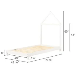 Meubles South Shore Solid Wood Bed With House Frame Headboard 39'' - South Shore