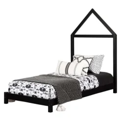 Meubles South Shore Solid Wood Bed With House Frame Headboard 39'' - South Shore