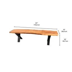 Solid Wood Bench - 67"