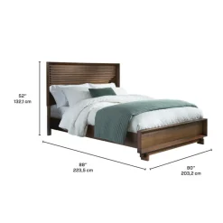 Solid Wood King Bed with Headboard (78'')