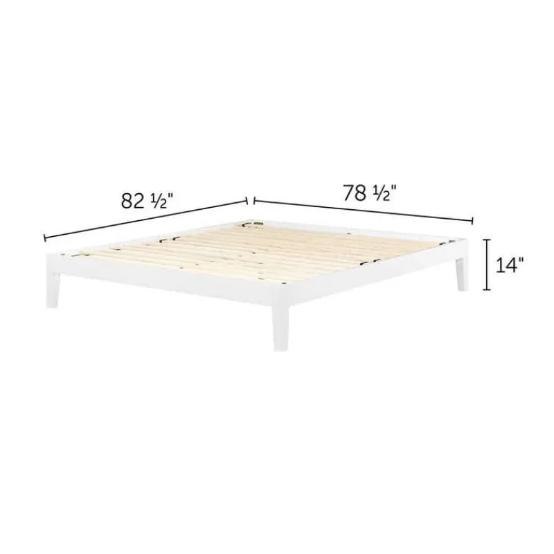 Meubles South Shore Solid Wood King Platform Bed (78") - South Shore