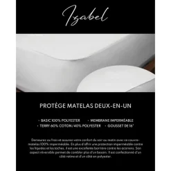 Split-Head Fresh Waterproof and Reversible Mattress Protector - Queen