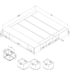 Meubles South Shore Storage Platform Bed With Baskets (78") - South Shore
