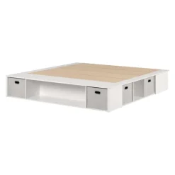 Meubles South Shore Storage Platform Bed With Baskets (78