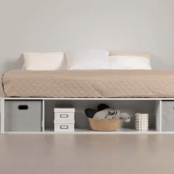 Meubles South Shore Storage Platform Bed With Baskets (78