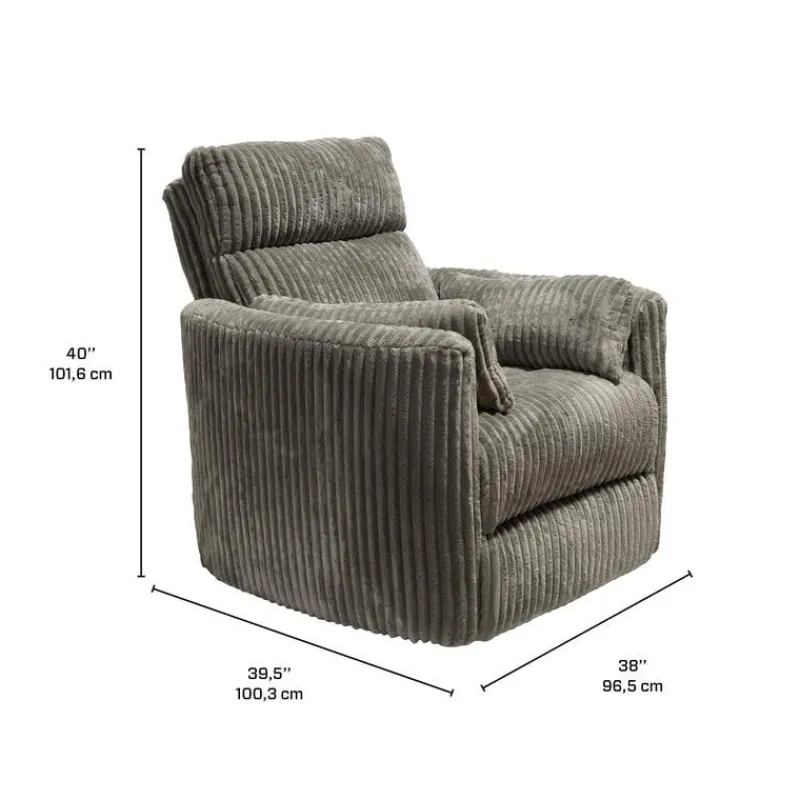 MINHAS Swivel Corduroy Velvet Rocker Recliner -