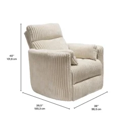 MINHAS Swivel Corduroy Velvet Rocker Recliner -