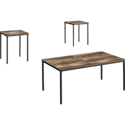 Monarch Table set - 3pcs set / reclaimed / black metal -