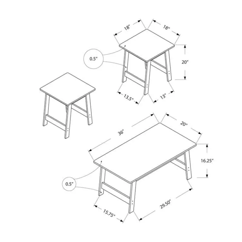 Monarch Table set - 3pcs set / -
