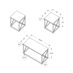 Monarch Table set - 3pcs set / / black metal -