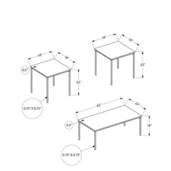 Monarch Table set - 3pcs set / / black metal -
