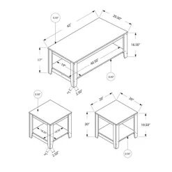 Monarch Table set - 3pcs set / -