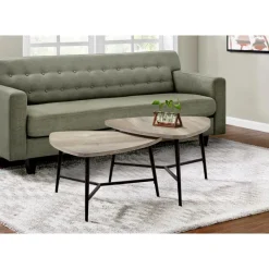 Monarch Table set - 2pcs set / reclaimed wood / black metal -