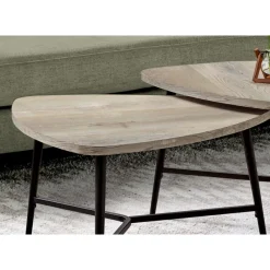 Monarch Table set - 2pcs set / reclaimed wood / black metal -