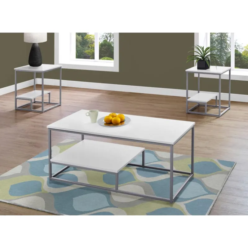 Monarch Table set - 3pcs set / / silver metal -