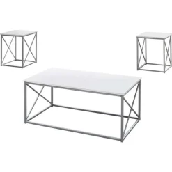 Monarch Table set - 3pcs set / / silver metal -