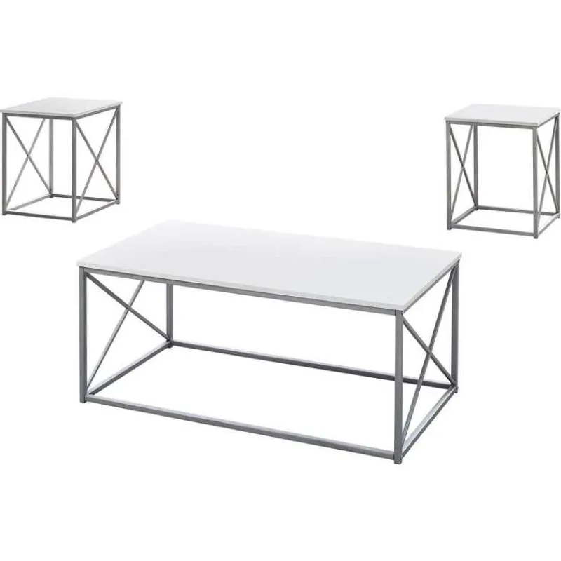 Monarch Table set - 3pcs set / / silver metal -