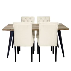 Table with 4 Chairs - Beige