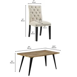 Table with 4 Chairs - Beige