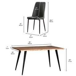 Table with 4 Chairs - Black