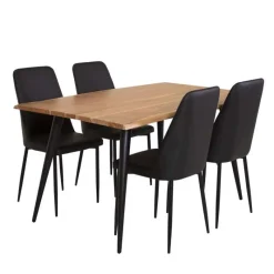 Table with 4 Chairs - Black