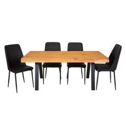 Table with 4 chairs - Black