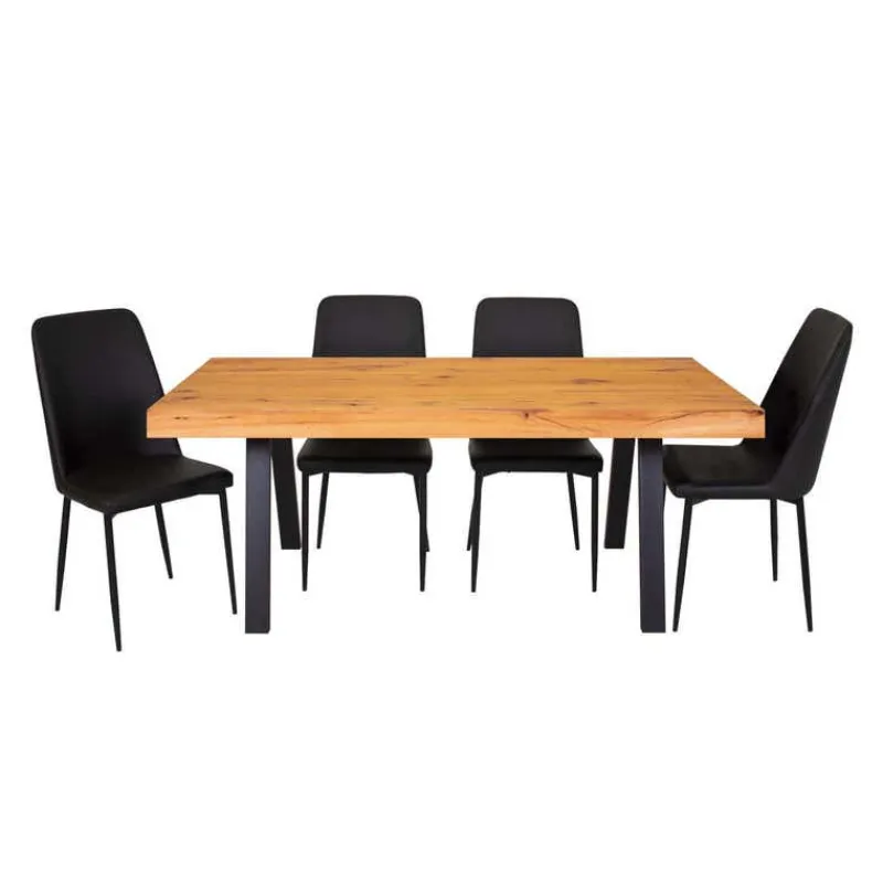 Table with 4 chairs - Black