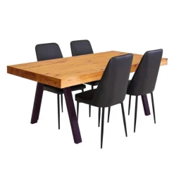 Table with 4 chairs - Black