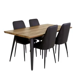 Table with 4 Chairs - Black