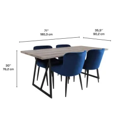 Table with 4 Chairs - Blue