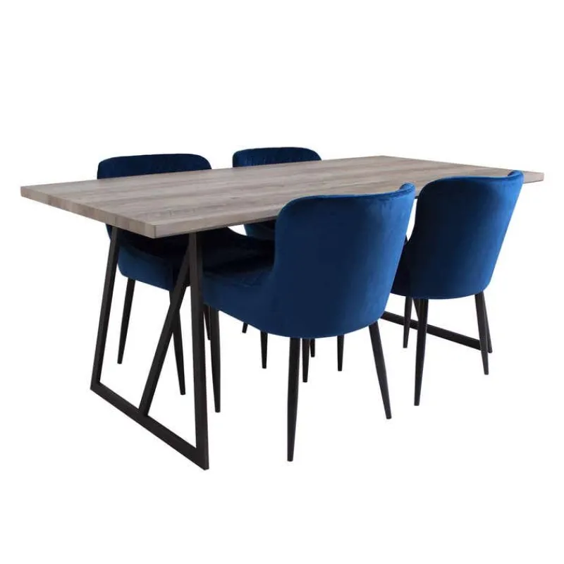 Table with 4 Chairs - Blue