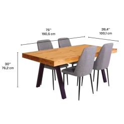 Table with 4 Chairs - Grey